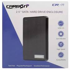 Carbon CR-77 2.5" Sata Hard Disk Drive Enclosure USB 3.0 SSD HDD High Speed Casing External Case